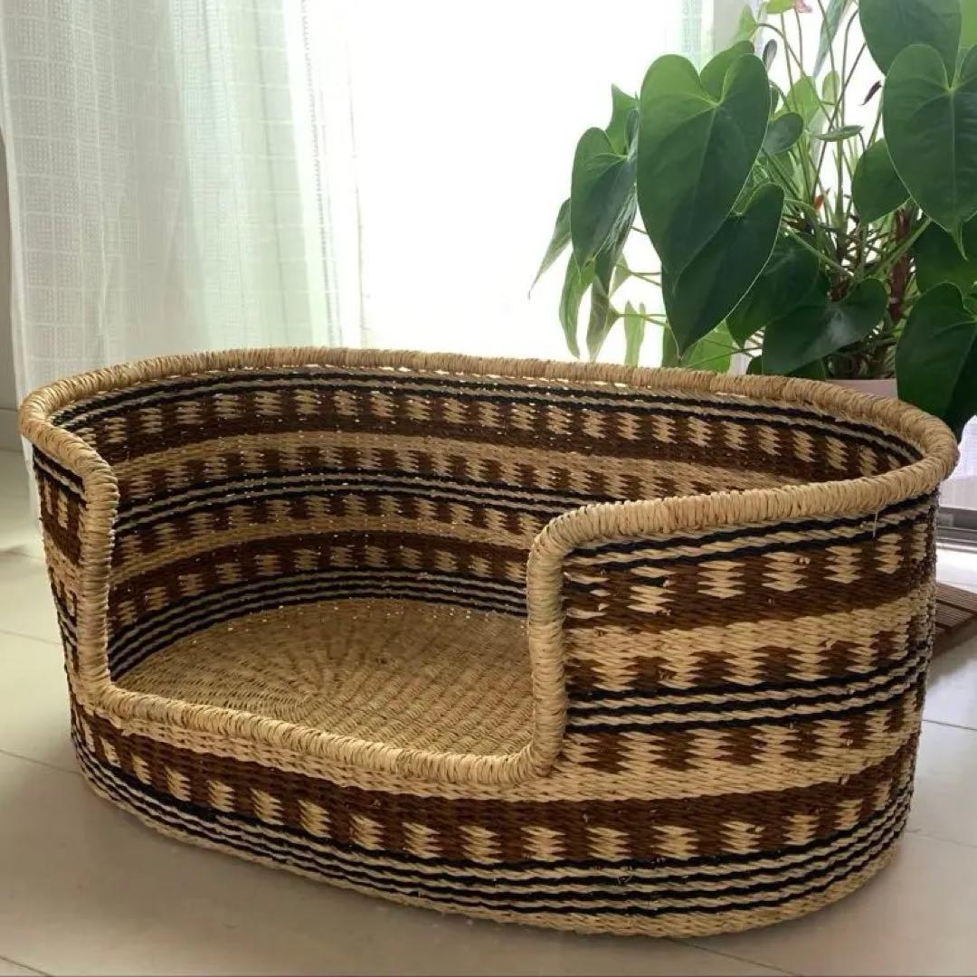 ★新品・未使用★ボルガペットベッド　洗える ハンドメイドカゴベッド　犬猫