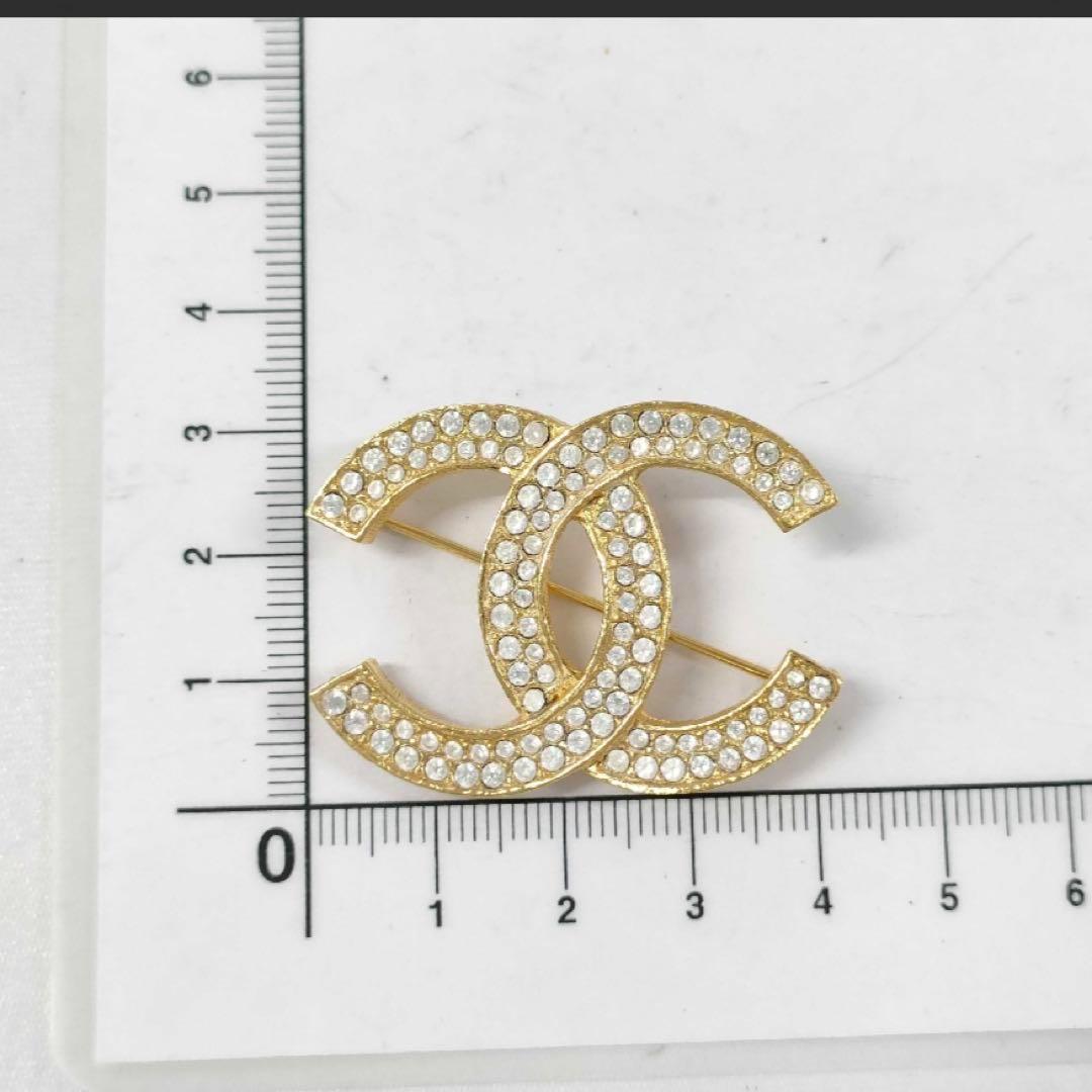 CHANEL ブローチ　ココマーク　ラインストーン　ゴールド