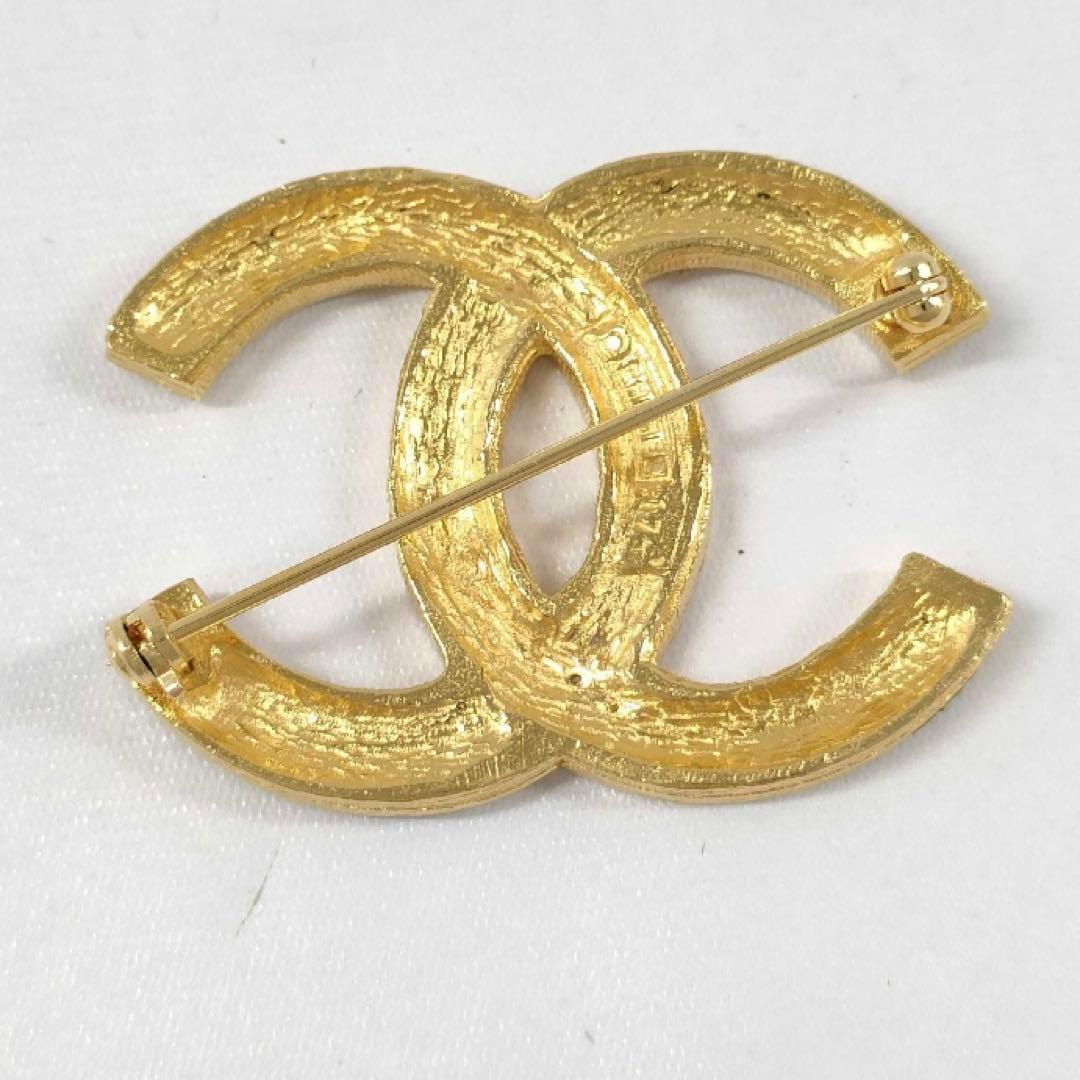 CHANEL ブローチ　ココマーク　ラインストーン　ゴールド