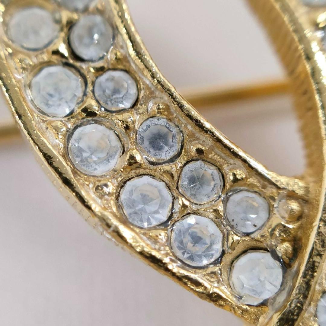 CHANEL ブローチ　ココマーク　ラインストーン　ゴールド