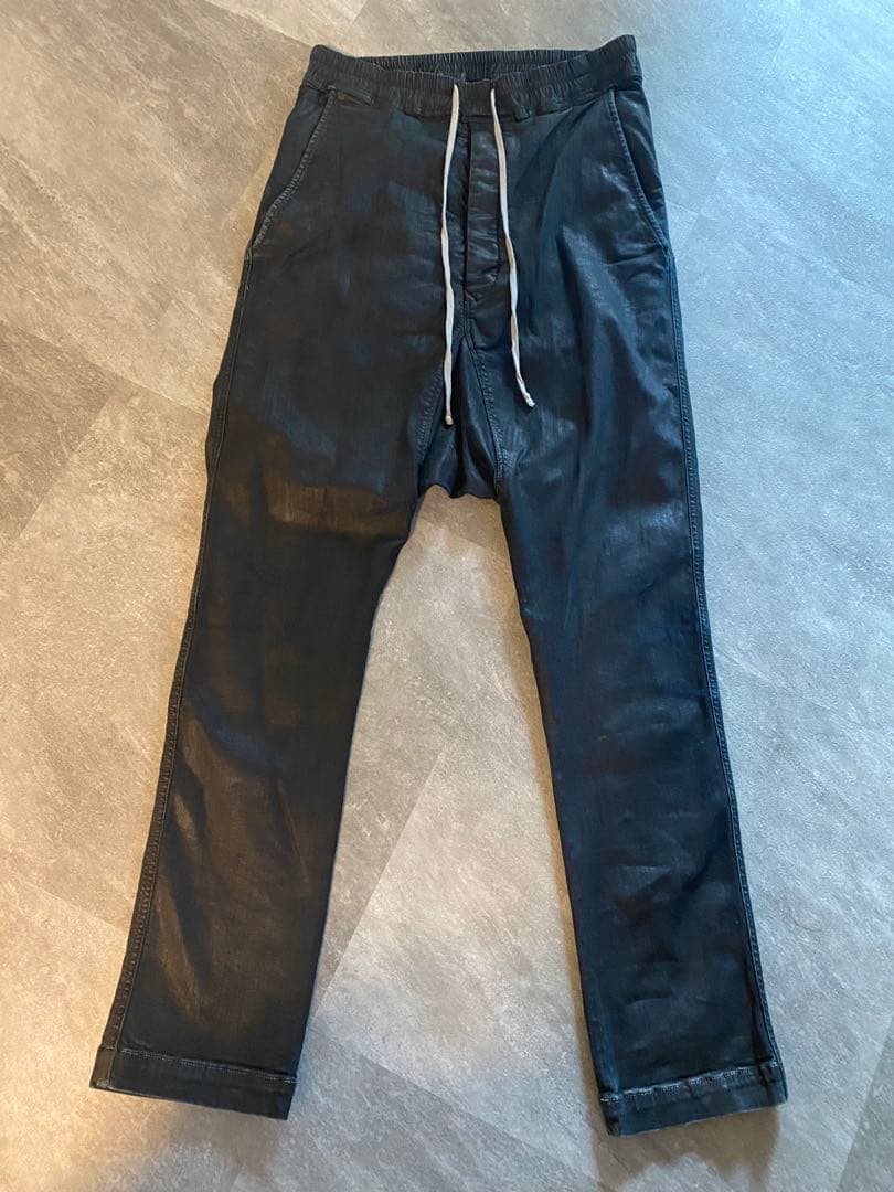 「Agent47」Rick Owens ブラックワックスサルエルパンツ