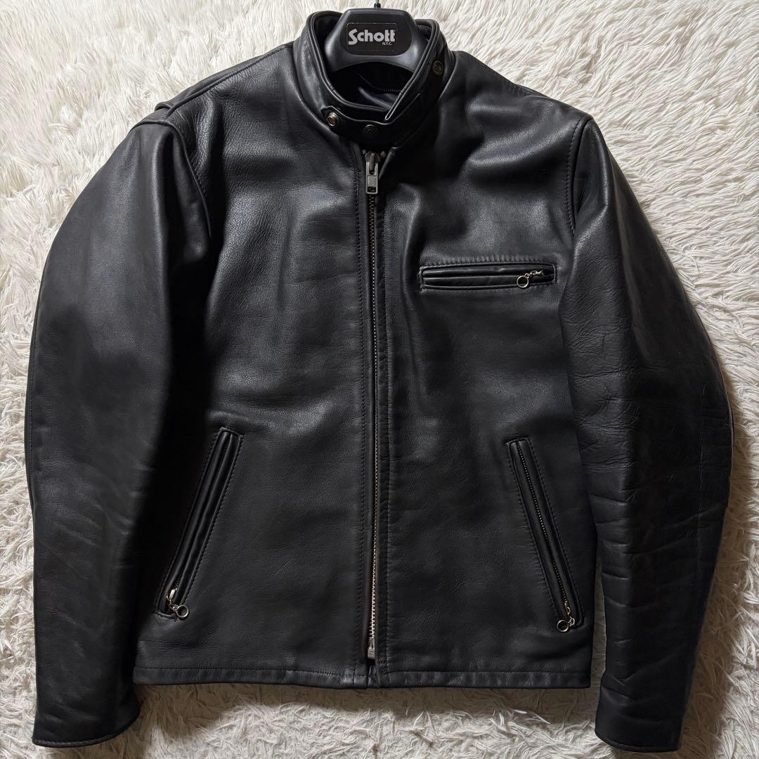 【米国製】schott ライダースジャケット　シングル　ブラック　641 38