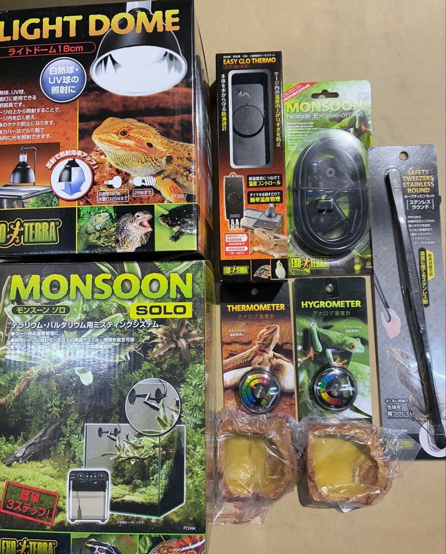 【爬虫類】まとめて 飼育 保温ランプ ヒーター サーモスタット モンスーン