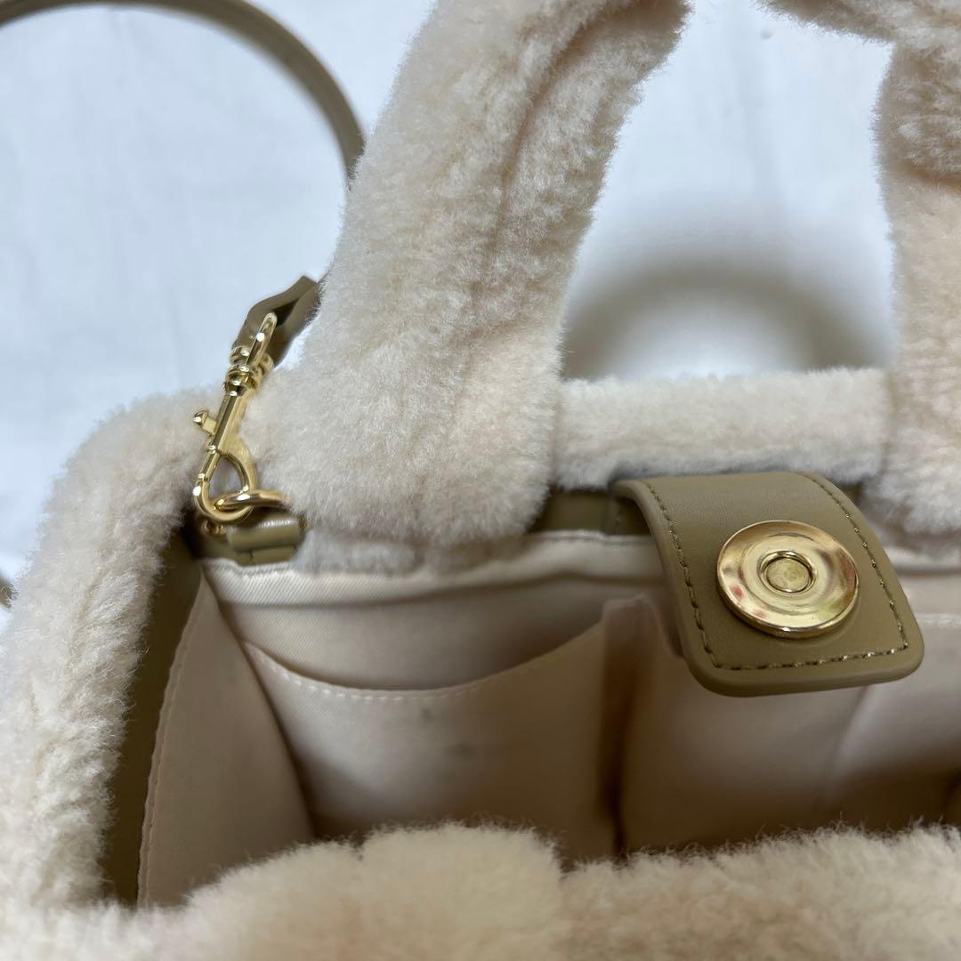 FURFUR ムートンロゴトートバック ベージュ