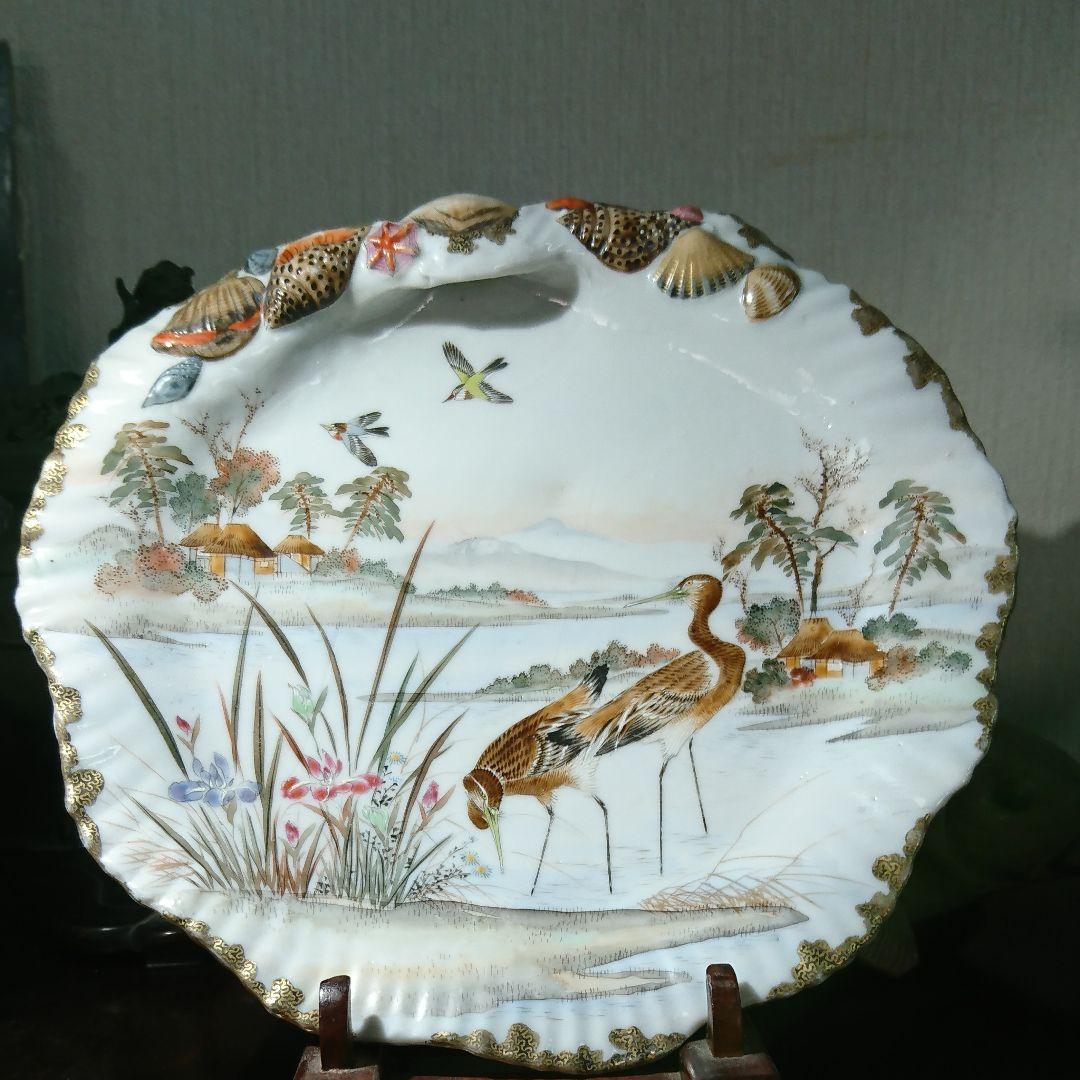 横浜絵付 貝皿 明治時代 里帰り