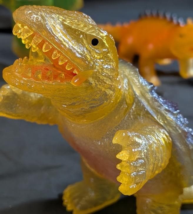 昭和ガメラ＆バルゴン＆ギャオス（日東復刻）クリアミドルソフビフィギュア３体セット