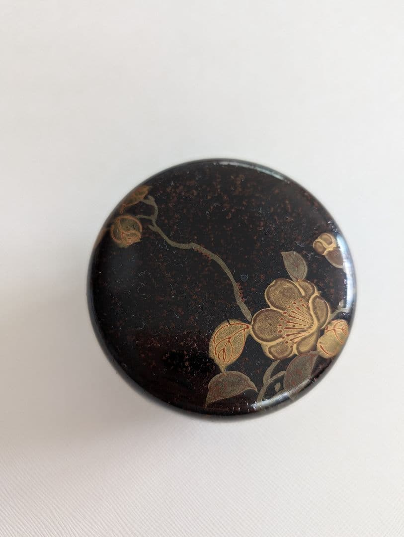 棗　茶道　椿柄