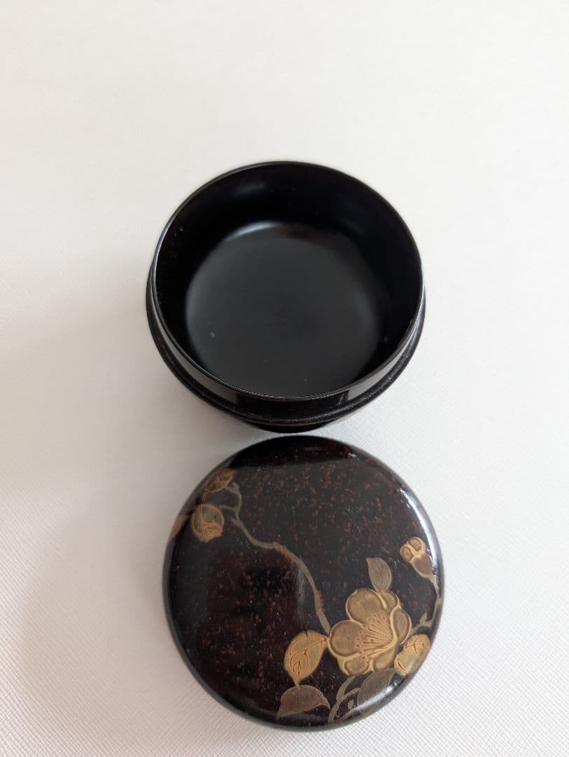 棗　茶道　椿柄