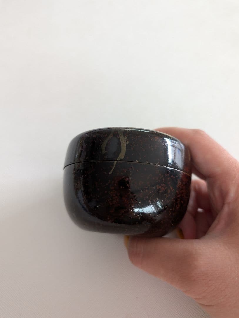 棗　茶道　椿柄