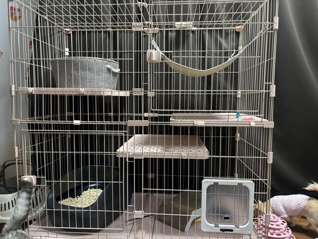 キャットケージ 幅125cm 3段 ハンモック付き