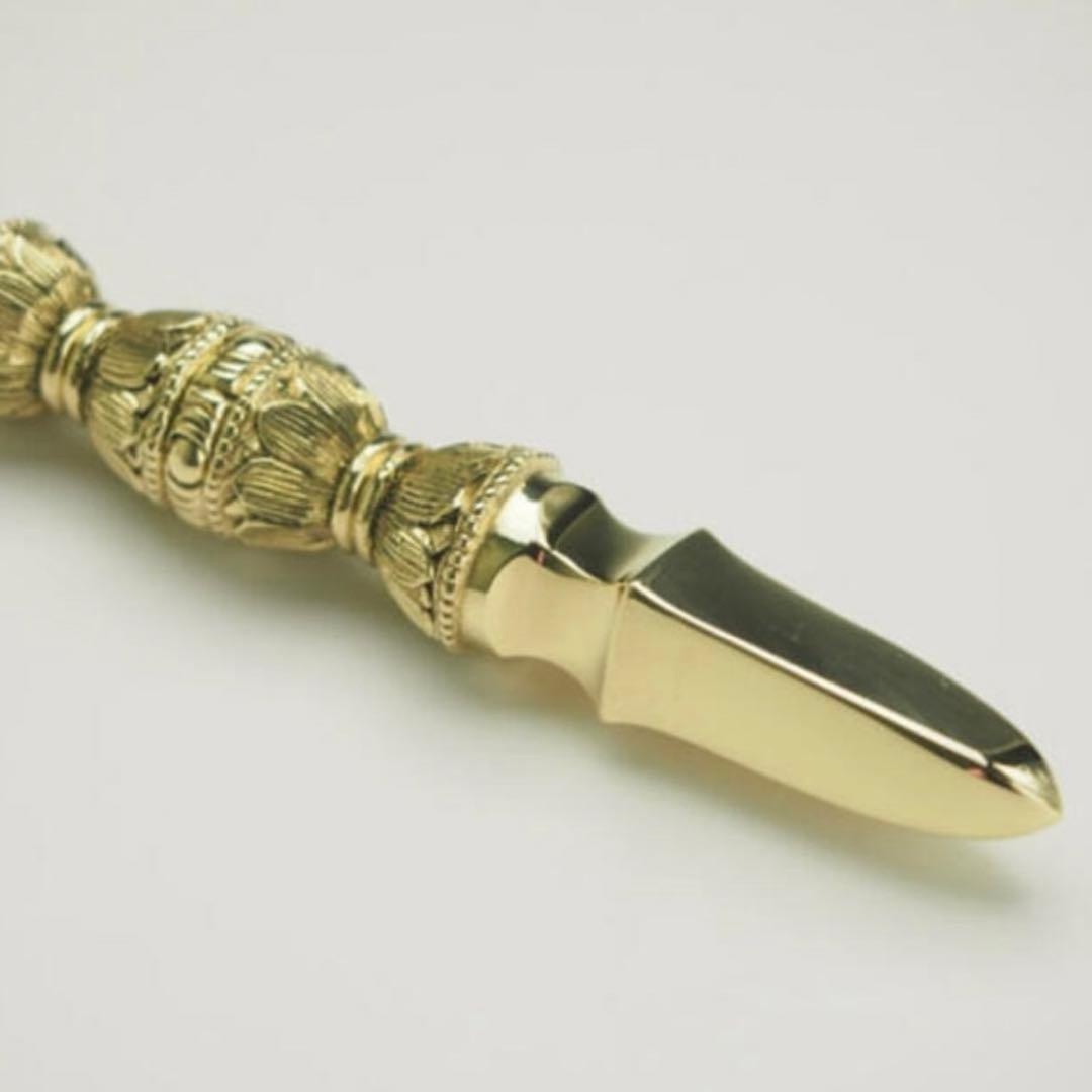 希少　金剛杵　独鈷杵　法具　チベット密教　ビンテージ　バジュラ　仏教美術　黄銅製