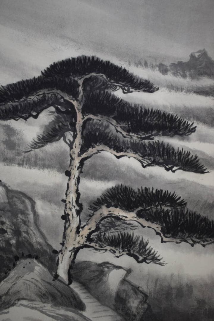 不詳/作者不詳/山水松図/布袋屋掛軸HK-87