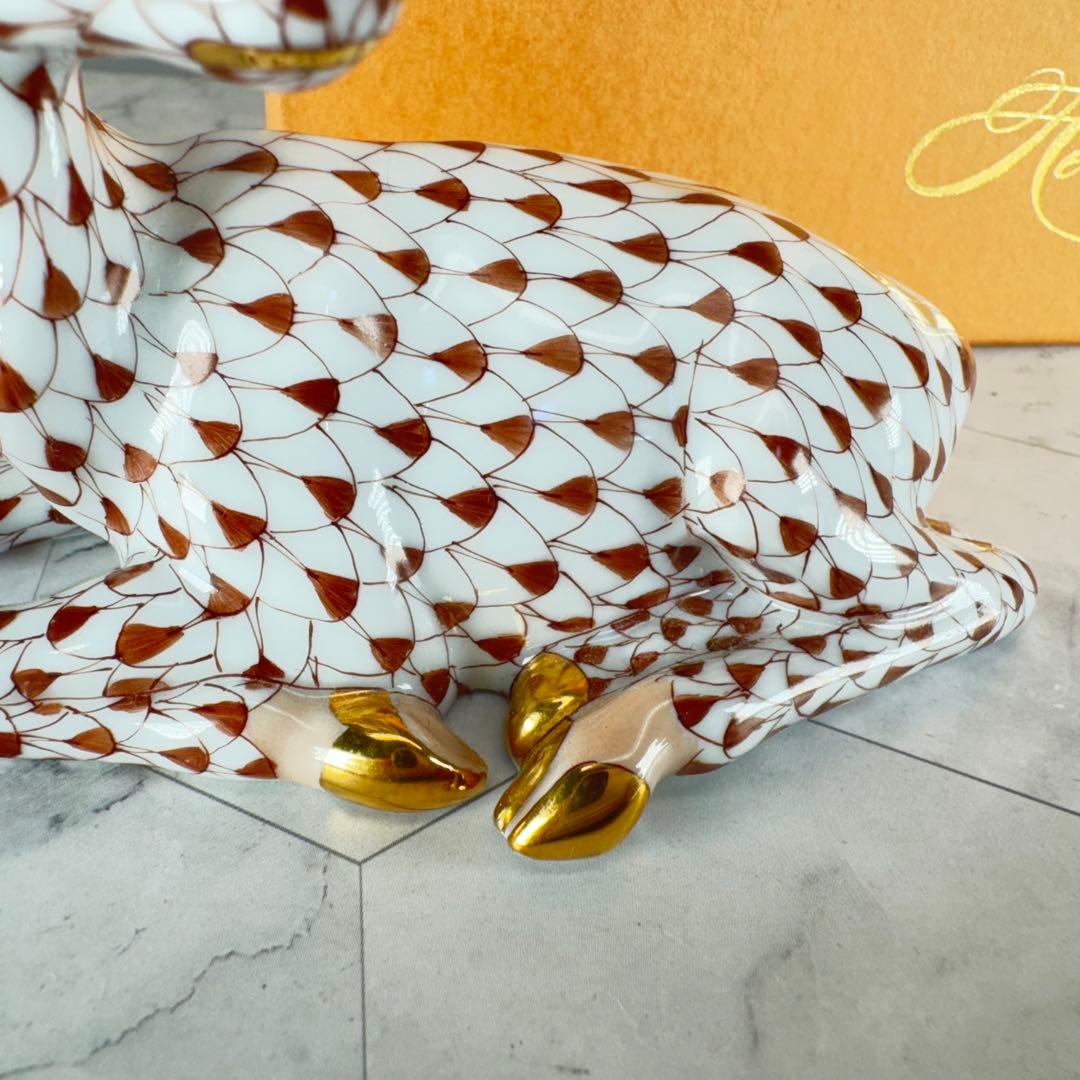 DA1294 ヘレンド　herend トナカイ　シカ　鹿置物　陶器　フィギュリン