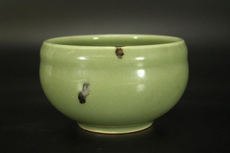 飛青磁 建水 煎茶 亀水 美品(メ1135)