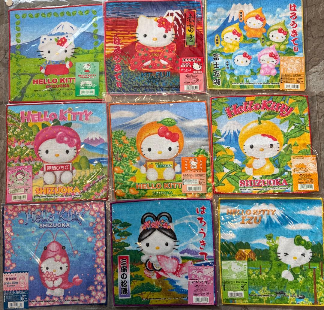 【希少】ハローキティ ご当地ハンカチ 91枚セット 未使用 平成レトロ