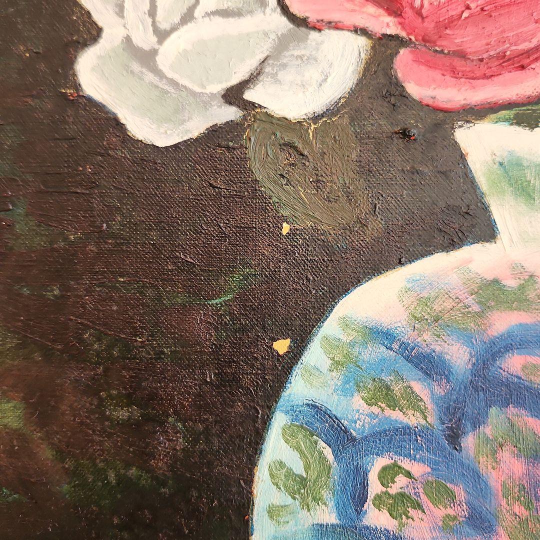 田渕眞兒　油絵　油彩　薔薇シリーズ　花　No.-+s