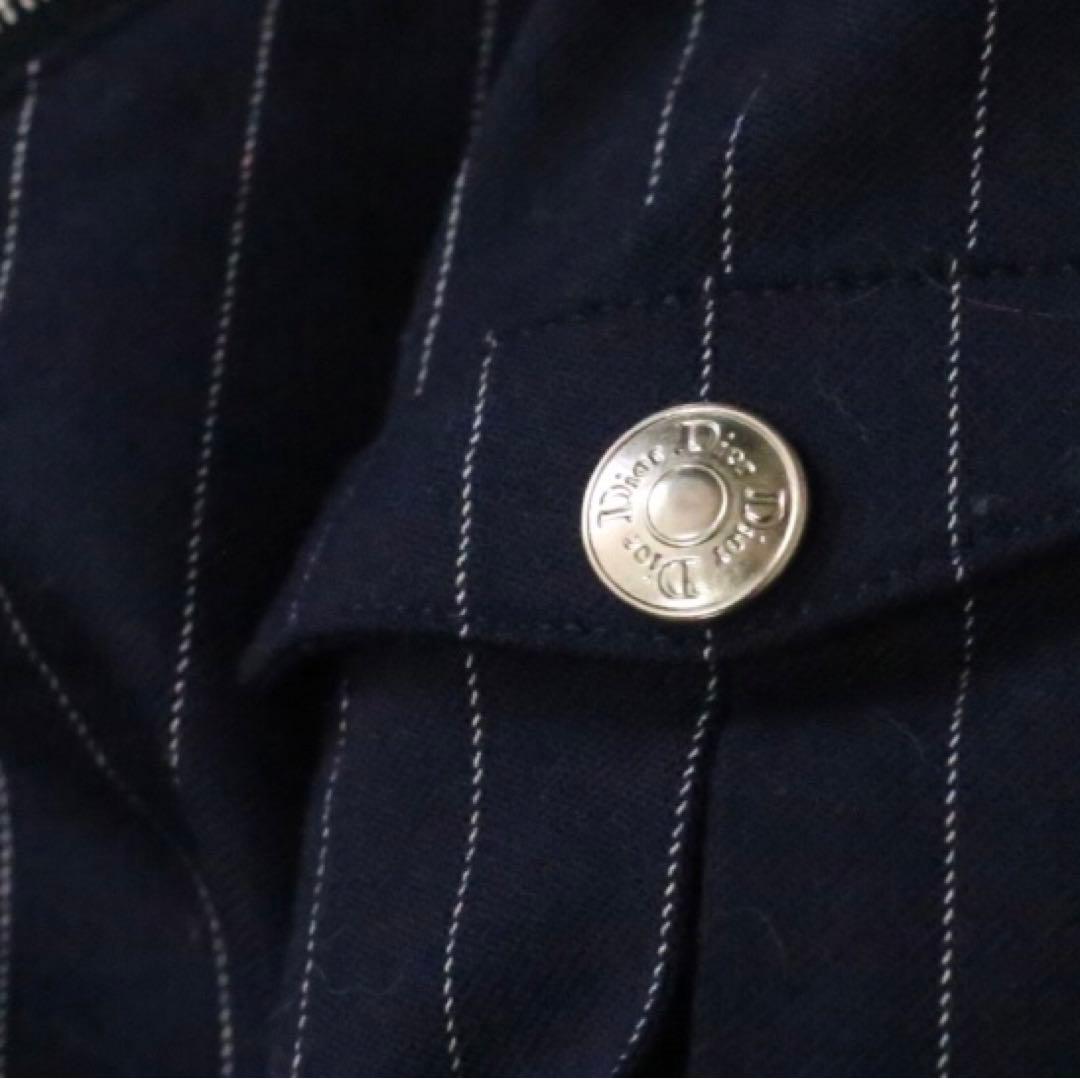 美品 Dior ディオール ストライプ スカート ジップ ベルト プリーツ
