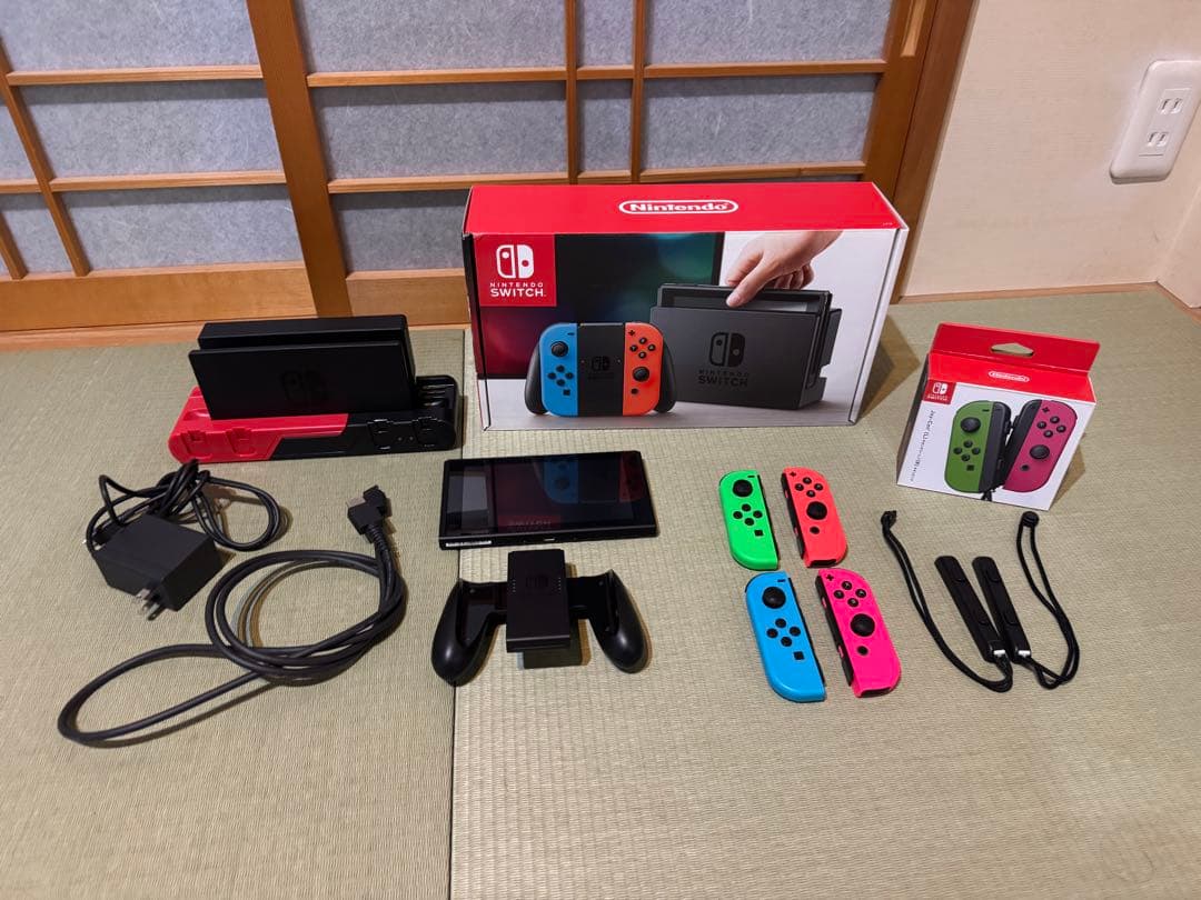Nintendo Switch 本体 箱あり 付属品完備 ジョイコン4つ