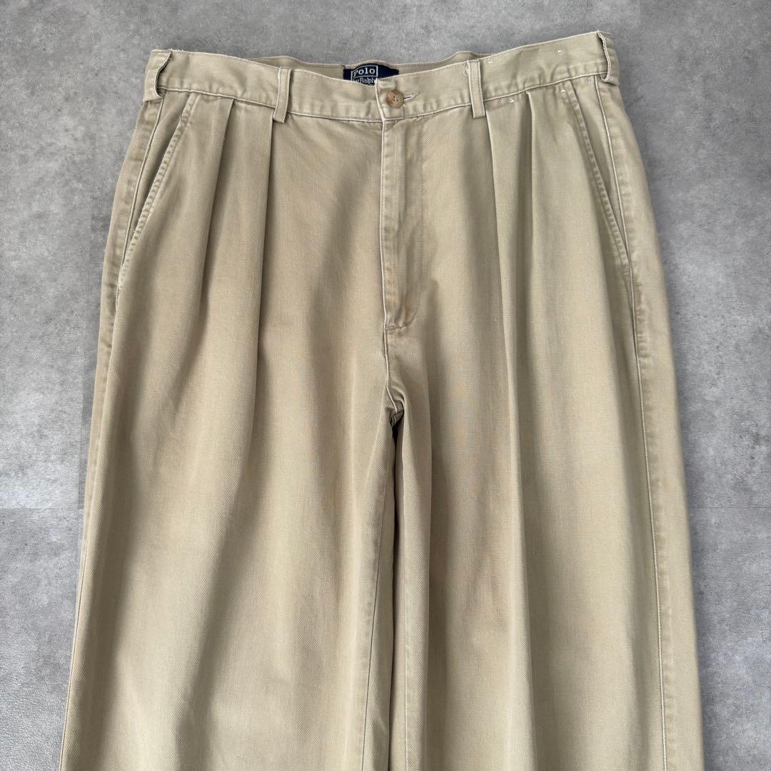 90s USA製 初期タグ ポロラルフローレン ポロチノ チノパン 34×30