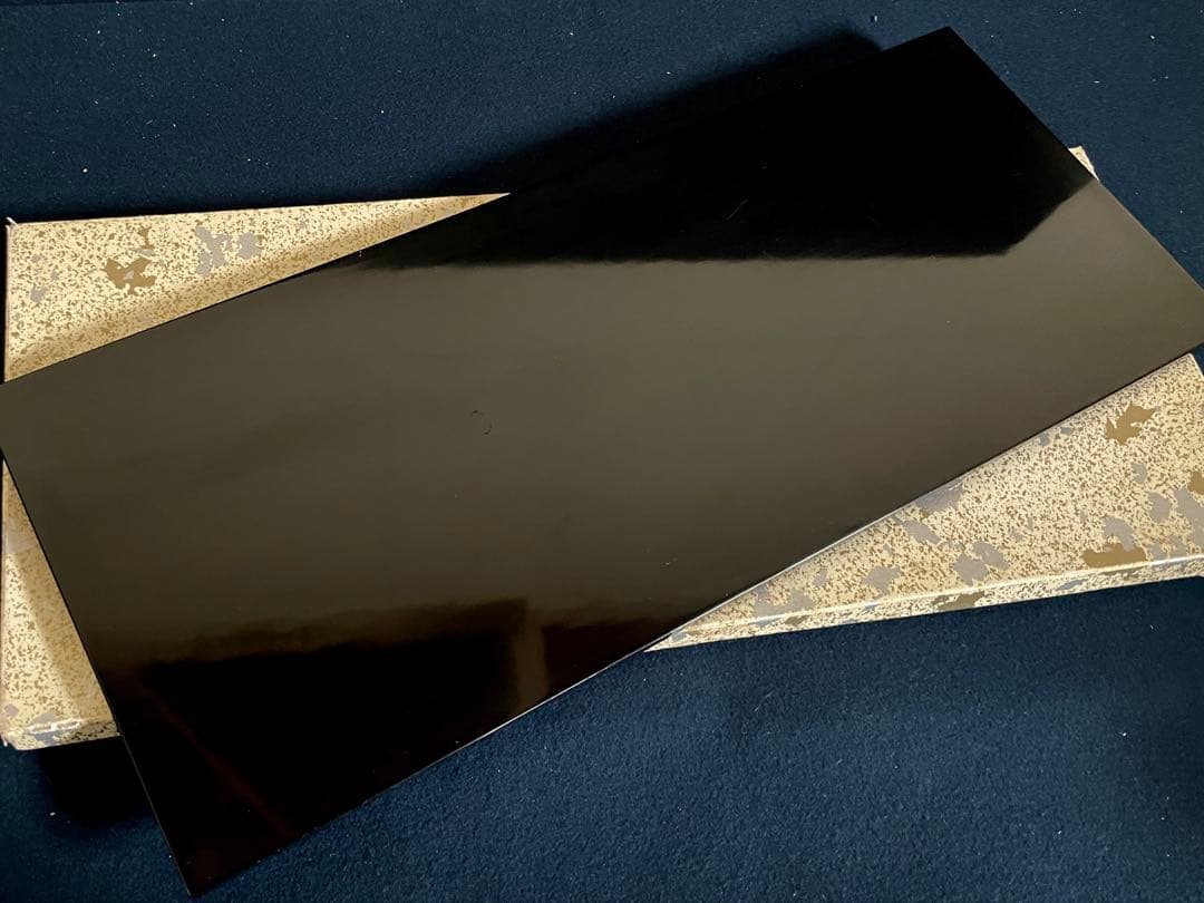 【良品】「祖」 和紙張 真塗 炉 長板 紙箱 茶道具 (27②)