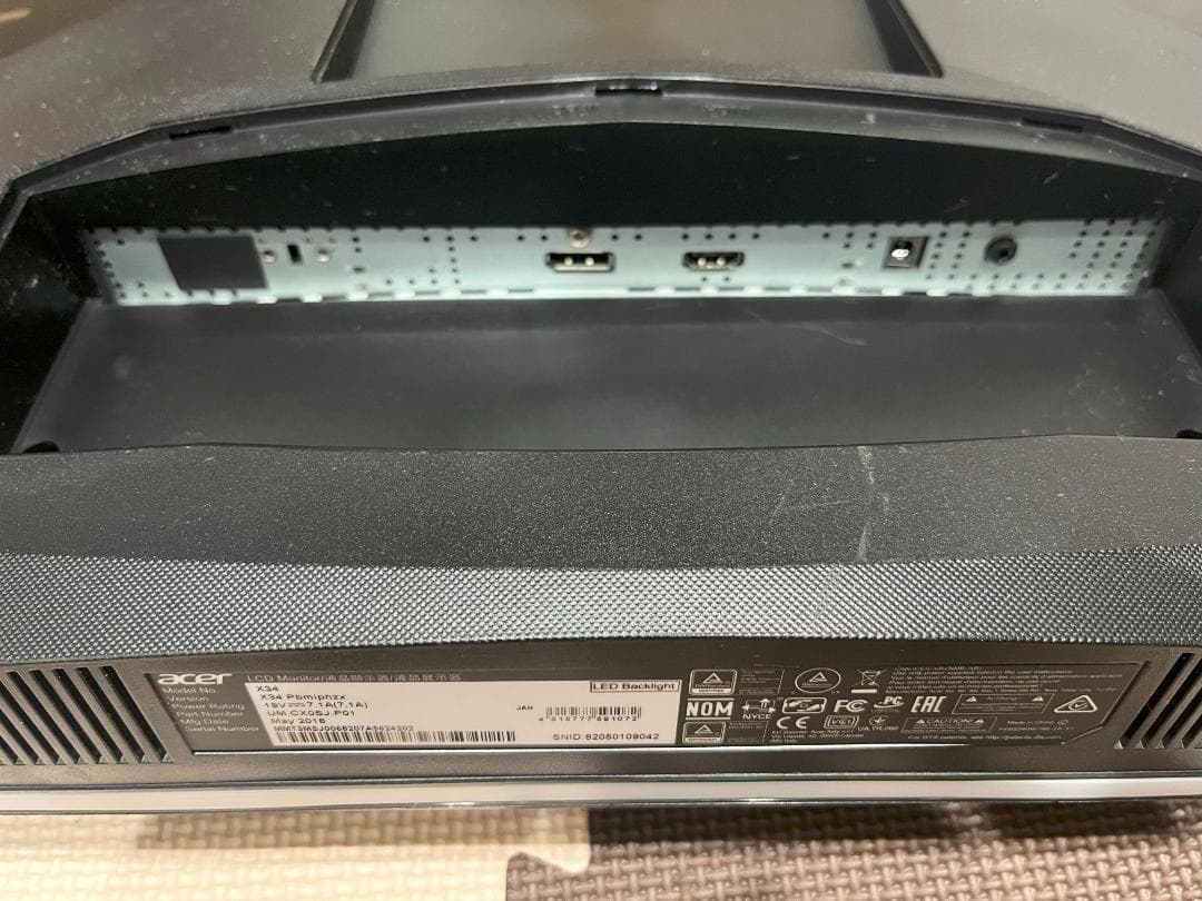 Acer X34 Predator 湾曲型ゲーミングモニター（スタンドなし）