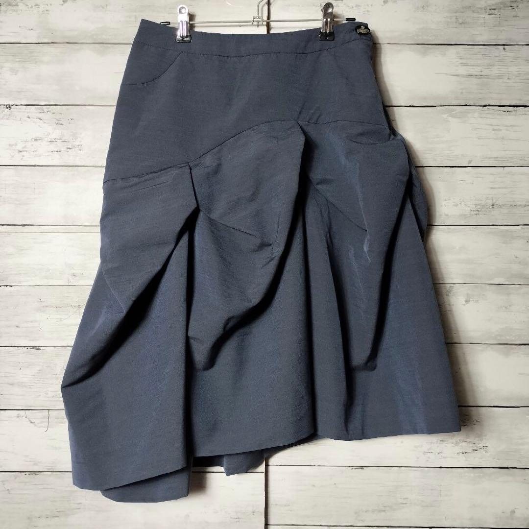 ヴィヴィアンウエストウッド レッドレーベル ひざ丈スカート 変形 ウールナイロン