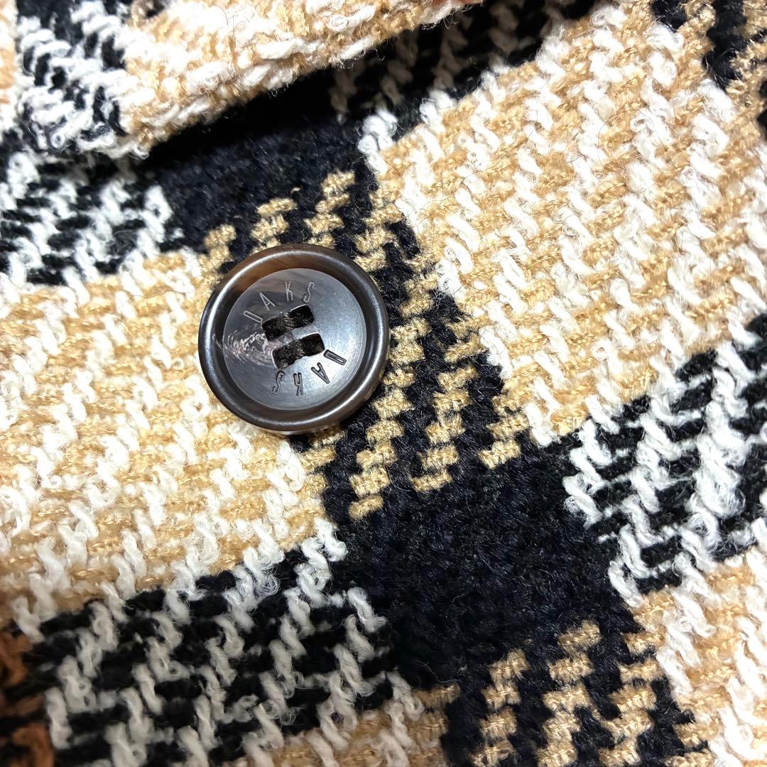 DAKS ダックス ロングコート チェック ファー付　38サイズ