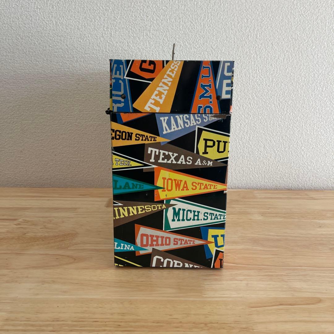 60's カレッジ　ペナント　レコードボックス　ヴィンテージ