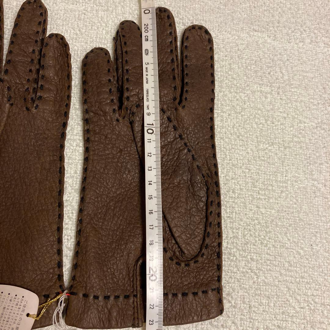 ペッカリー革手袋　手縫い　　　　　　　ブラウン　未使用