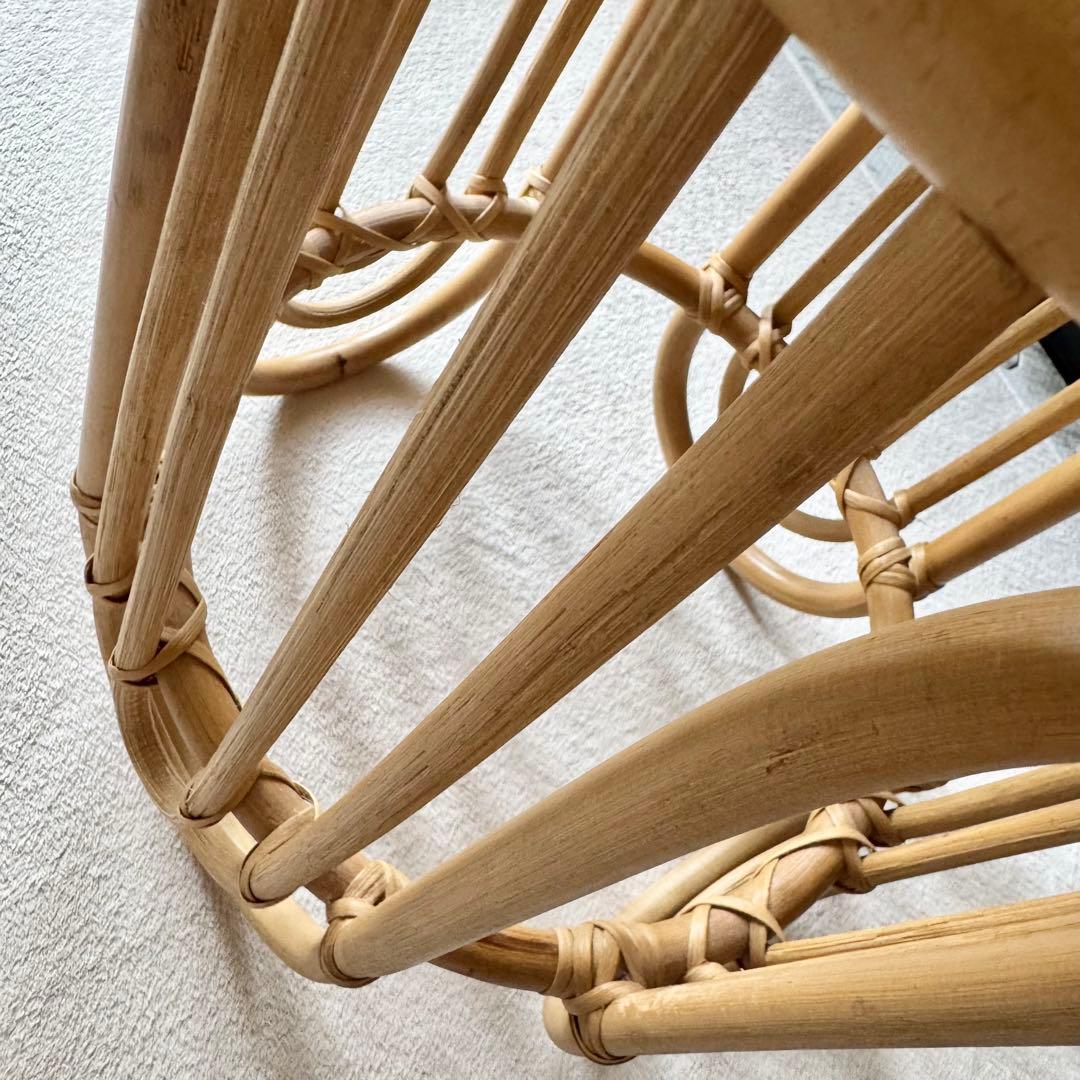 【美品】OYOY オイオイ ラタン レインボー スツール 椅子 丸イス