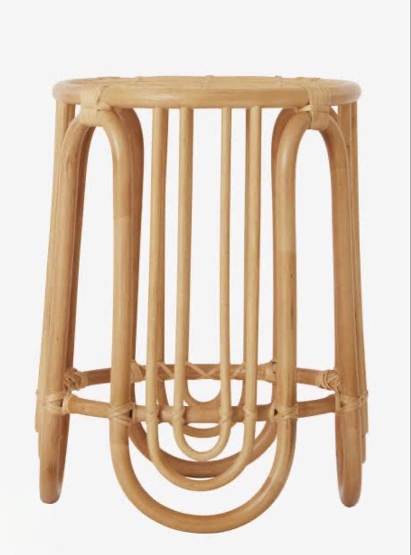 【美品】OYOY オイオイ ラタン レインボー スツール 椅子 丸イス