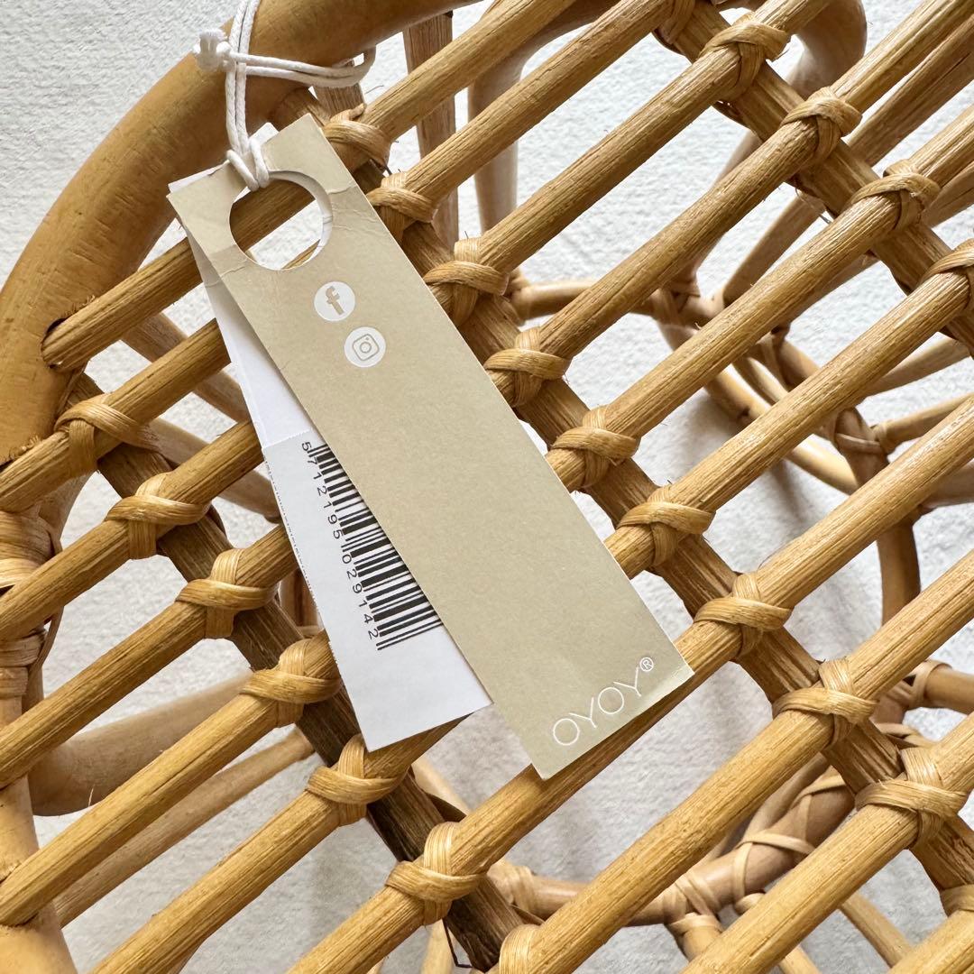 【美品】OYOY オイオイ ラタン レインボー スツール 椅子 丸イス