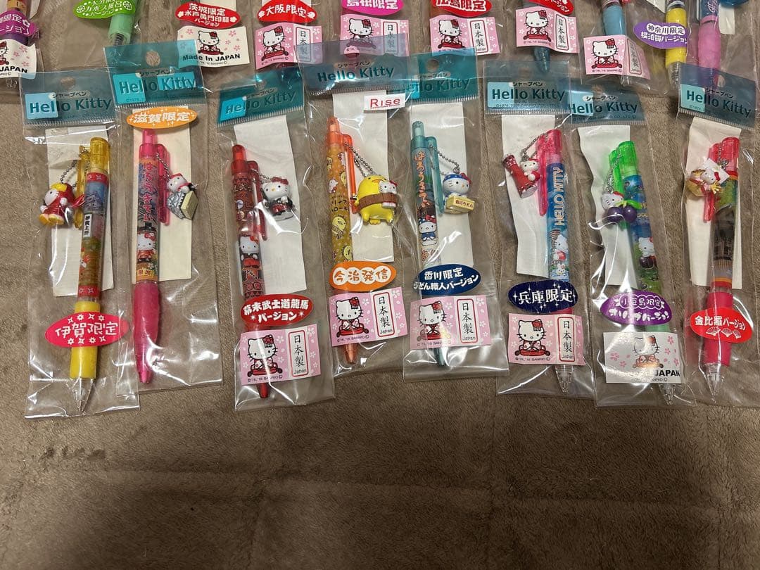 ご当地キティボールペン 、シャーペン19本セット・ストラップ42本セット