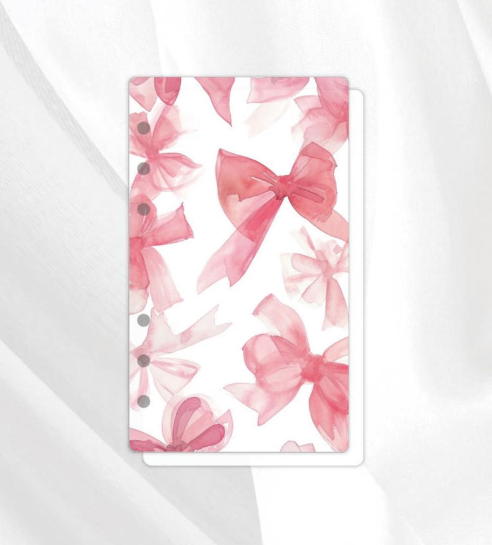 韓国製♡アクリルバインダーA6♡ピンクリボン♡ハートチャーム貯金SAVING