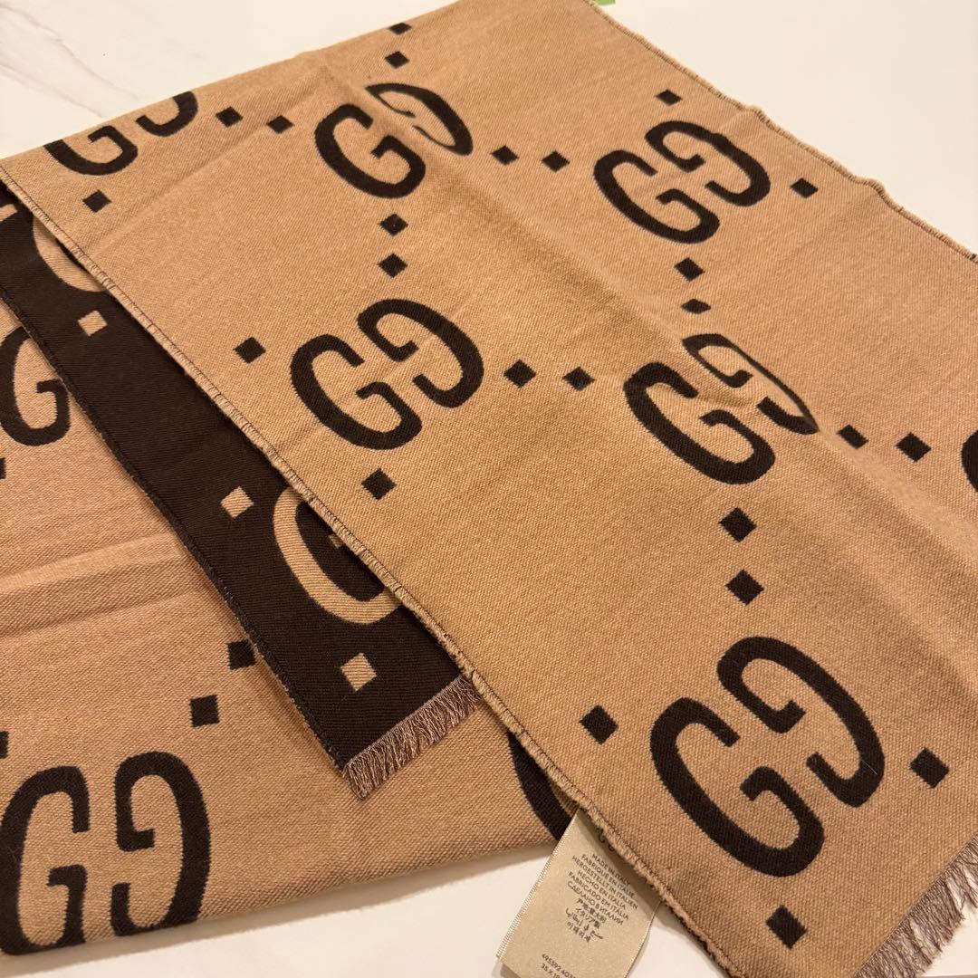 GUCCI GGロゴ マフラー GGジャガード