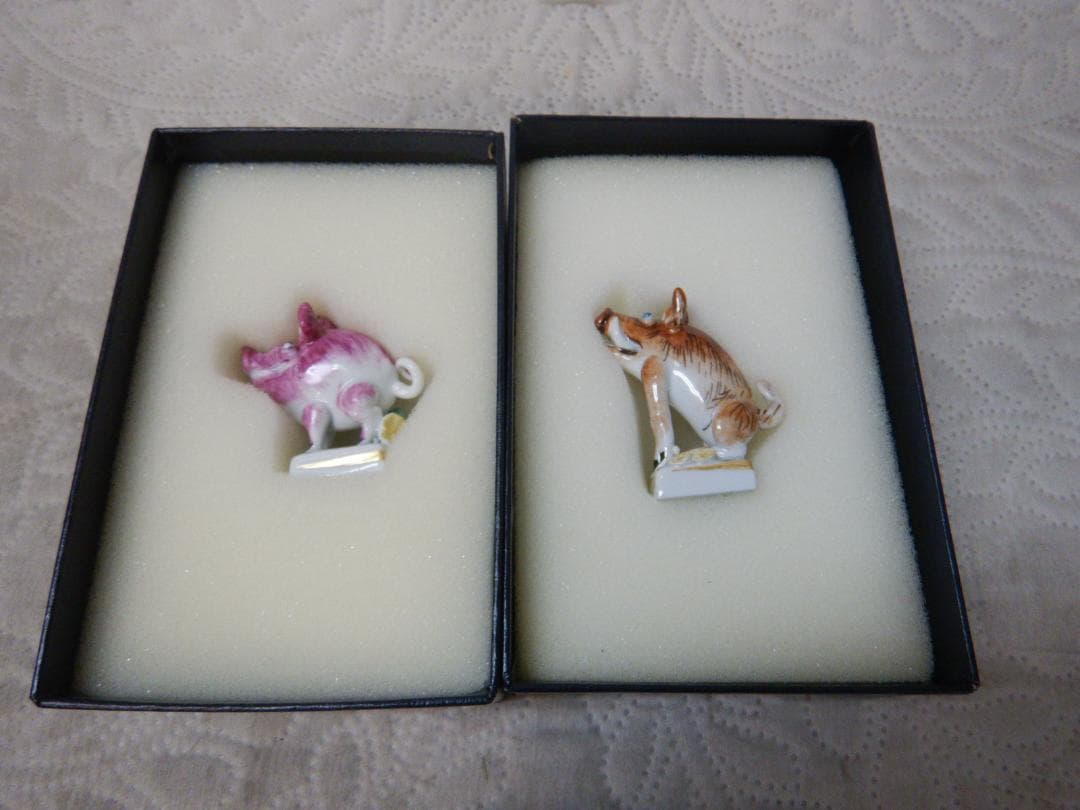 Meissen マイセン　イノシシ　猪　置物 2点セット