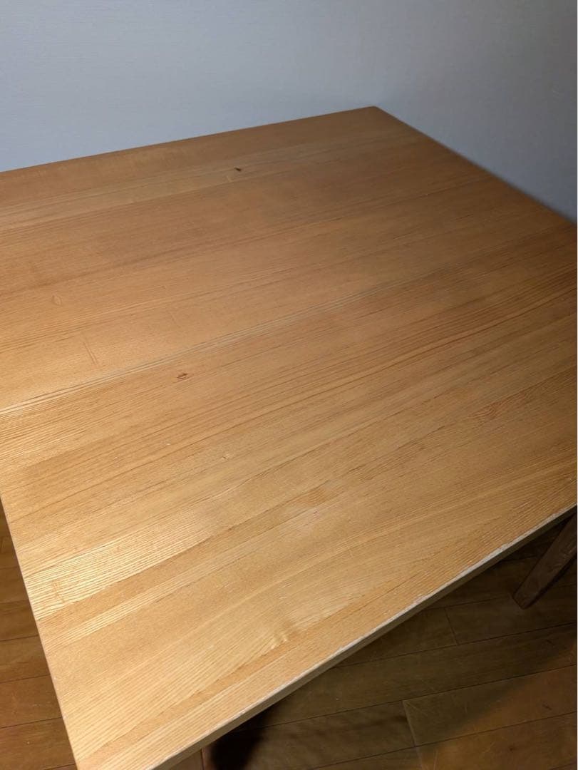 ■送料込■無印良品 正方形 木製デスク タモ材 天然木 廃盤机ダイニングテーブル