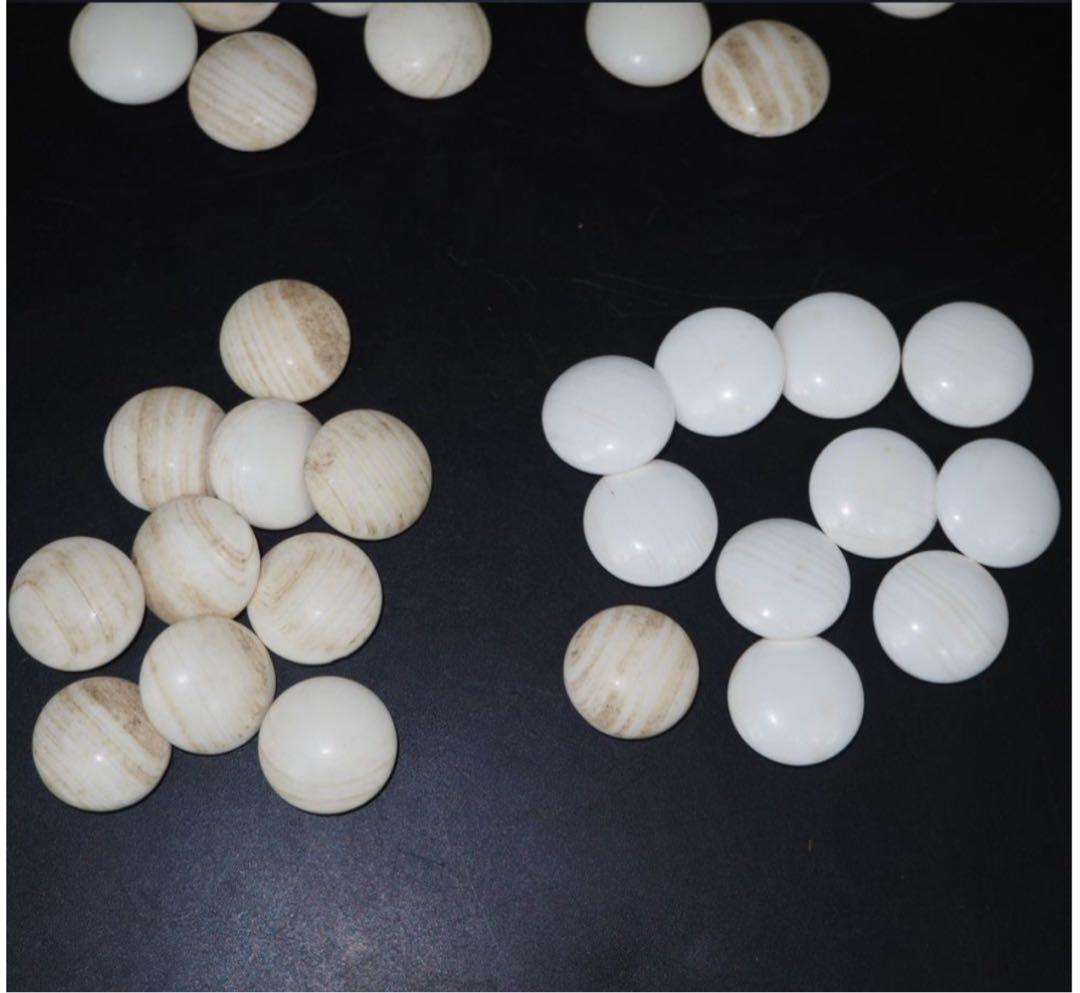 送料無料 日向特製　蛤碁石31号・碁笥セット　旧家蔵出