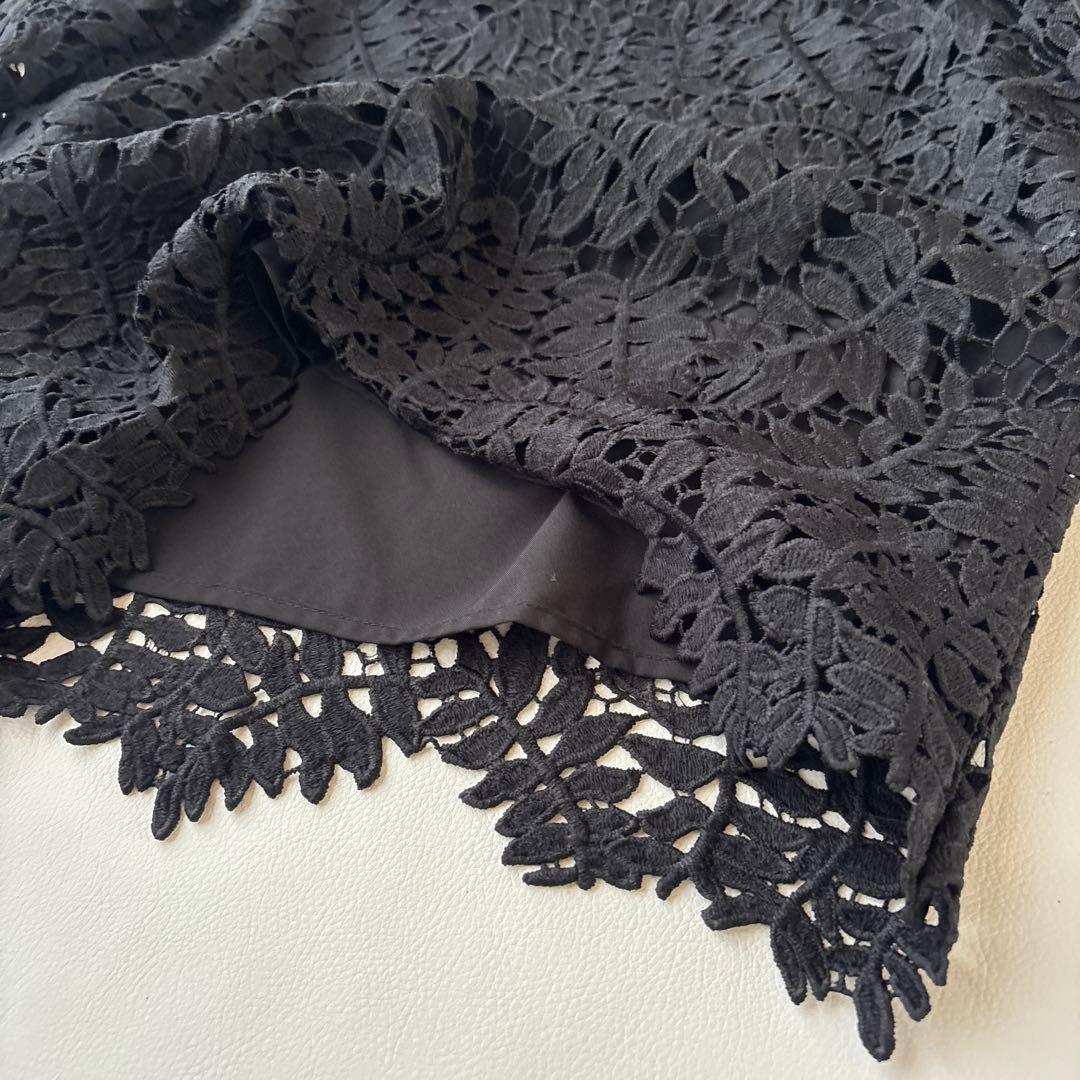 美品♡レジャ leja ドレス リーフレースカラー セットアップ ブラック M