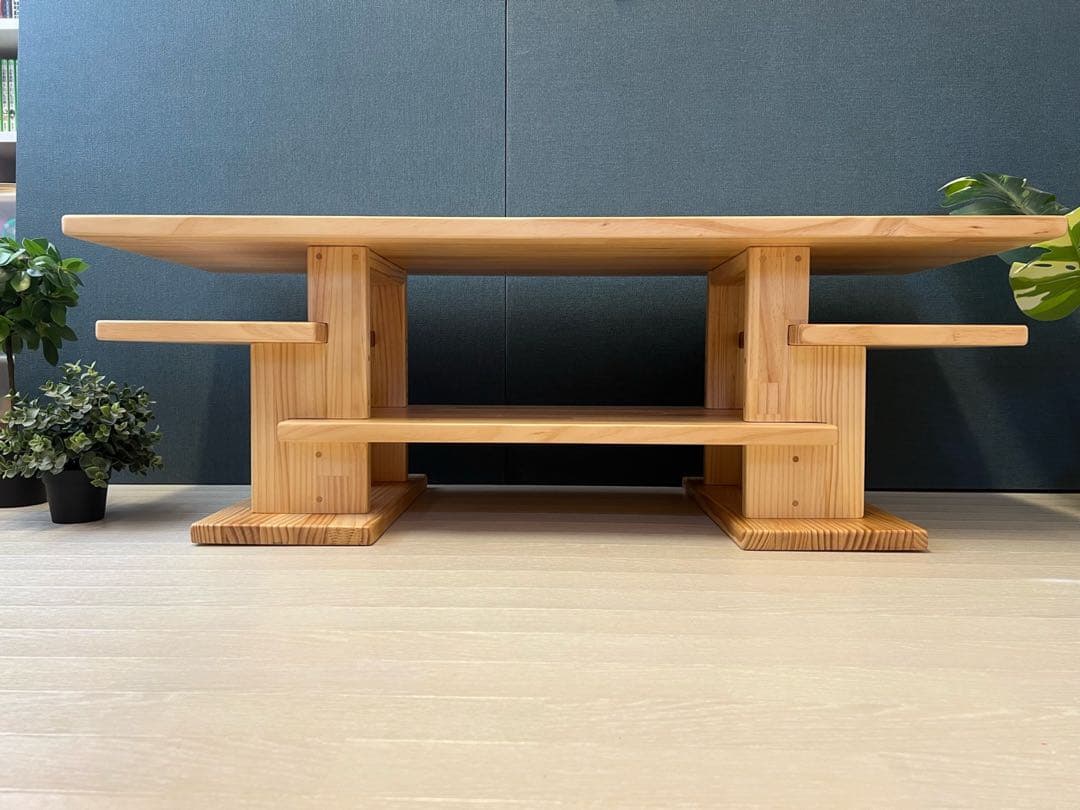 【在庫整理】 ローテーブル 木組みたっぷり収納 120cm 45cm パイン