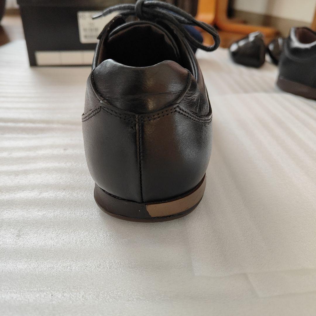【美品】大塚製靴レザースニーカー　HS-6009ジェントル　ブラック　24EEE