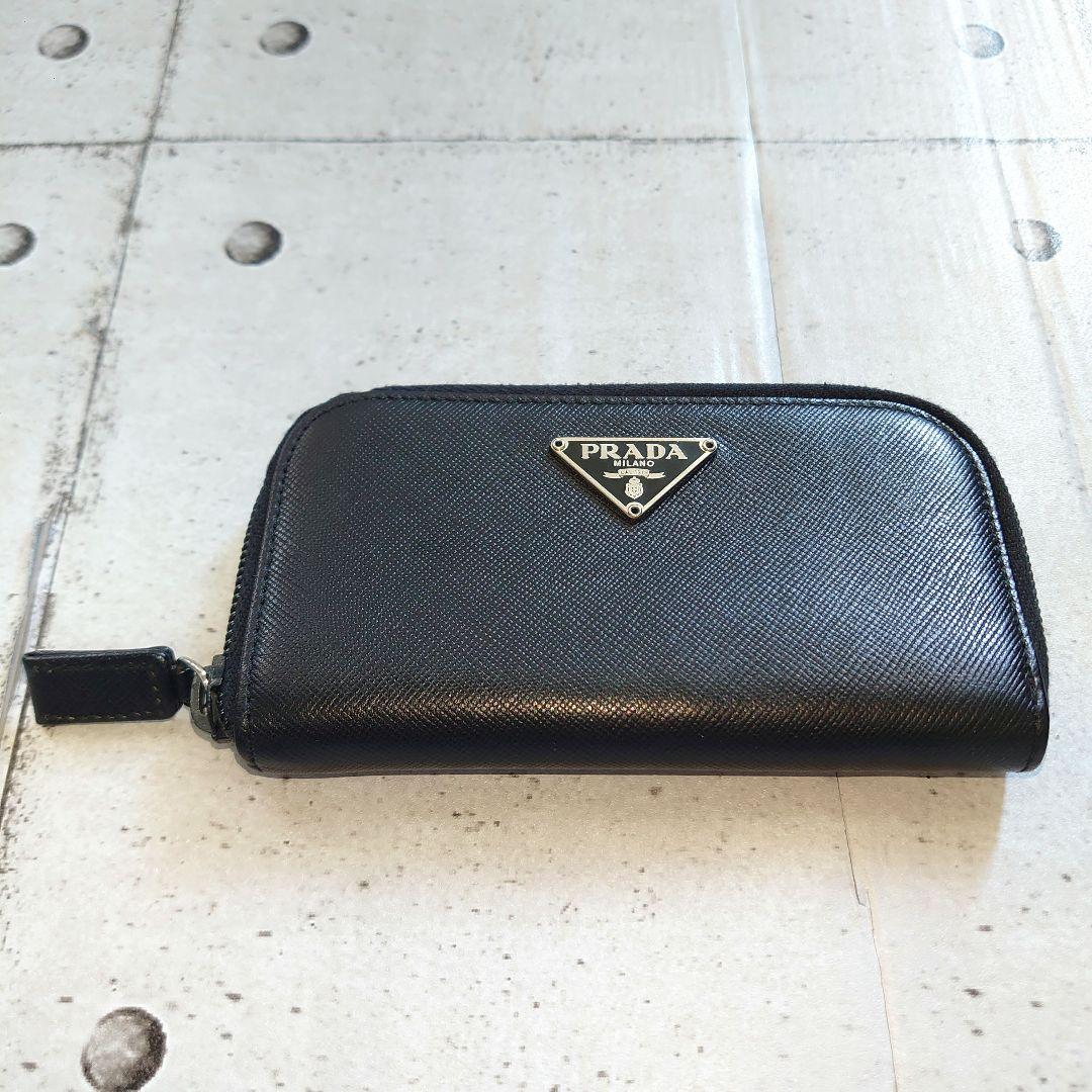 PRADA プラダ キーケース ラウンドファスナー サフィアーノレザー