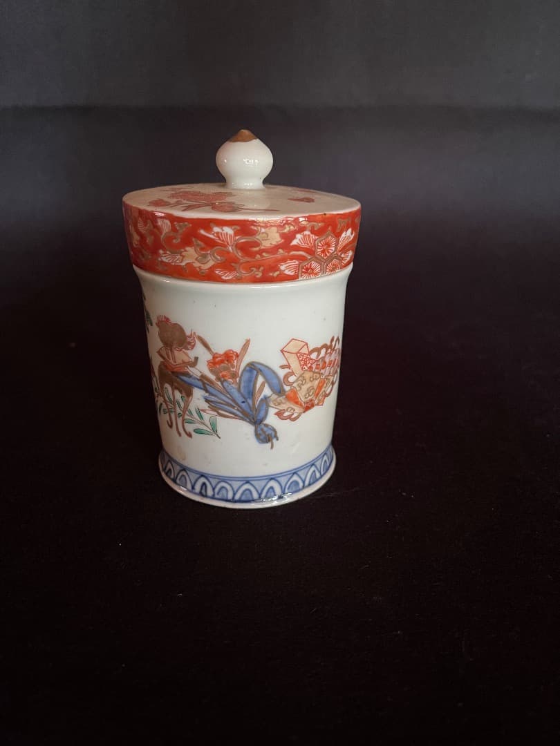 古伊万里　金襴手　蓋付器　骨董　アンティーク