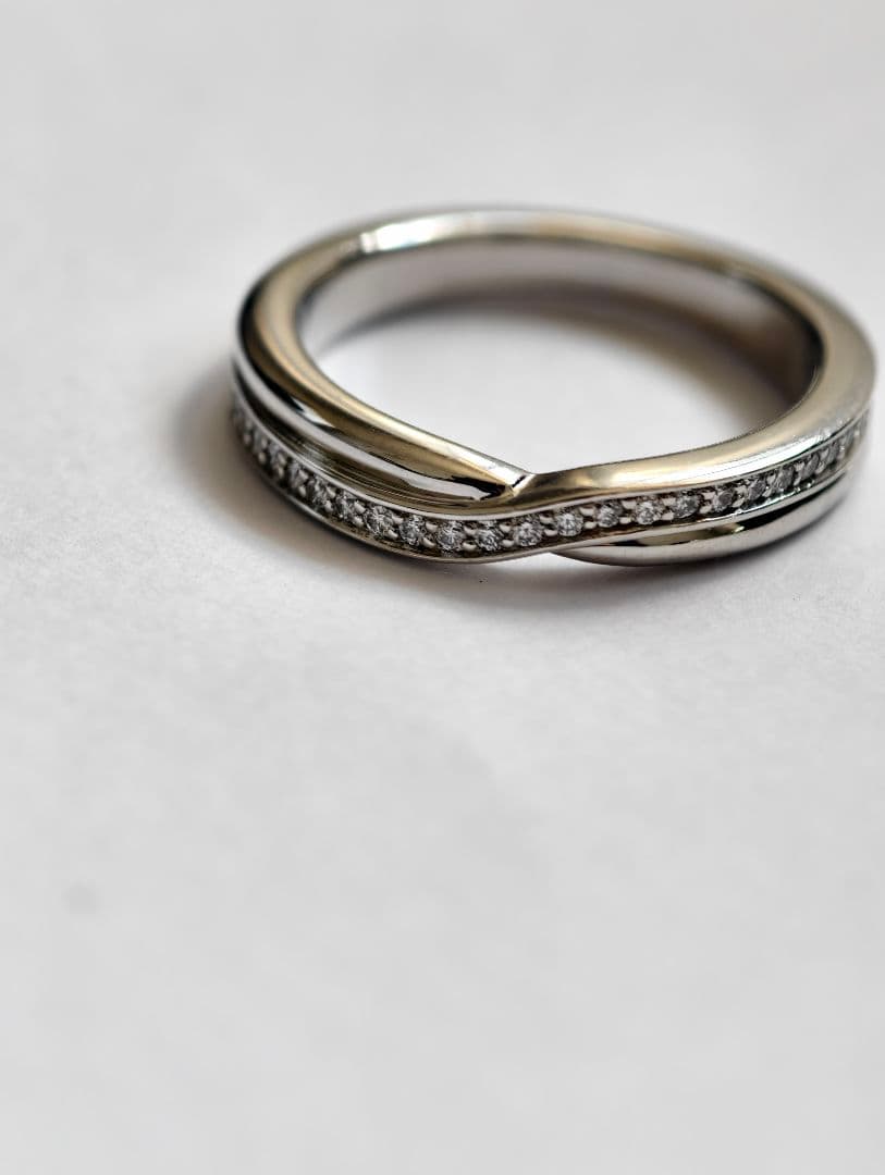 ハリーウィンストン ワンロウパヴェ バンド ダイヤ リング Pt950 JP６号