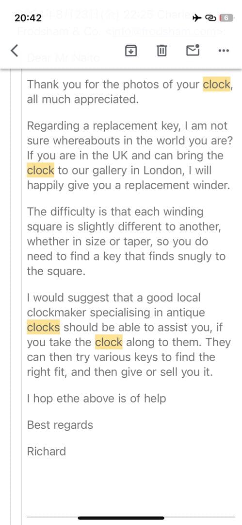 1900年頃　Chas Frodsham 住所入り　船舶時計　動作品　状態良好