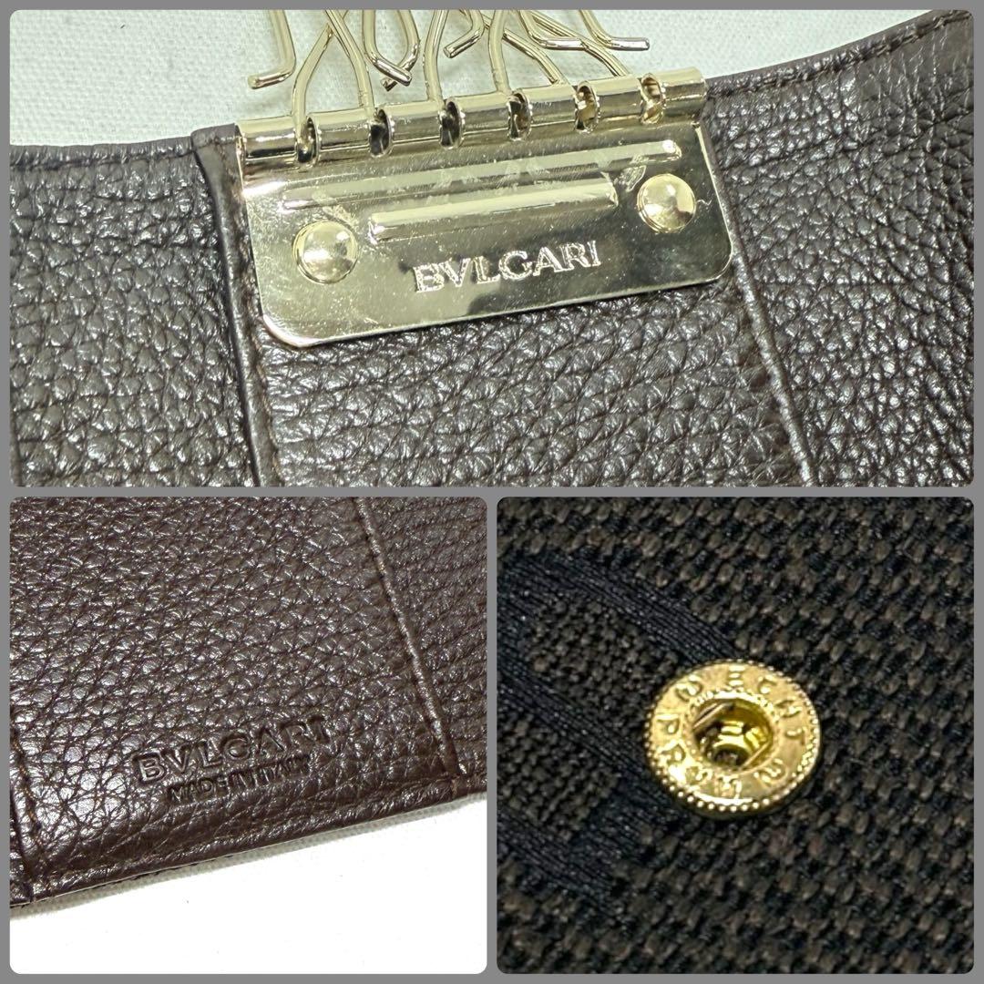 【新品未使用】ブルガリ BVLGARI 6連キーケース ダークブラウン 専用箱付