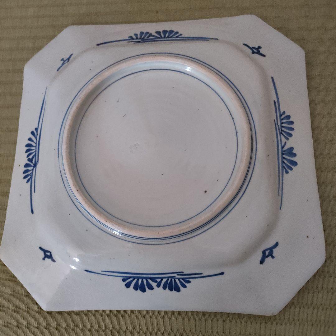 古伊万里 ■染付隅切り大角皿 ■明治大正■ 骨董 ■山水手書き■時代物■古美術