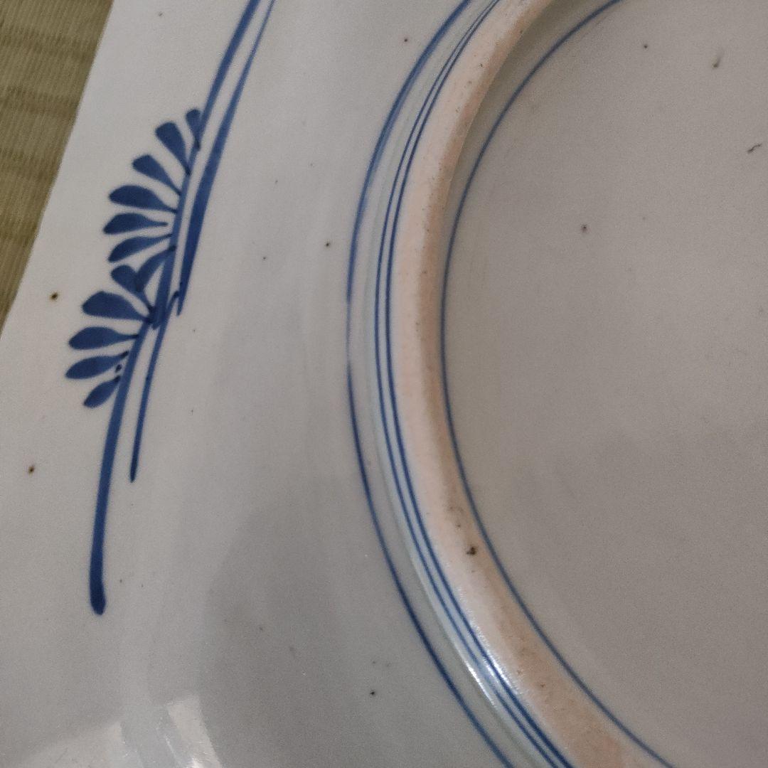 古伊万里 ■染付隅切り大角皿 ■明治大正■ 骨董 ■山水手書き■時代物■古美術