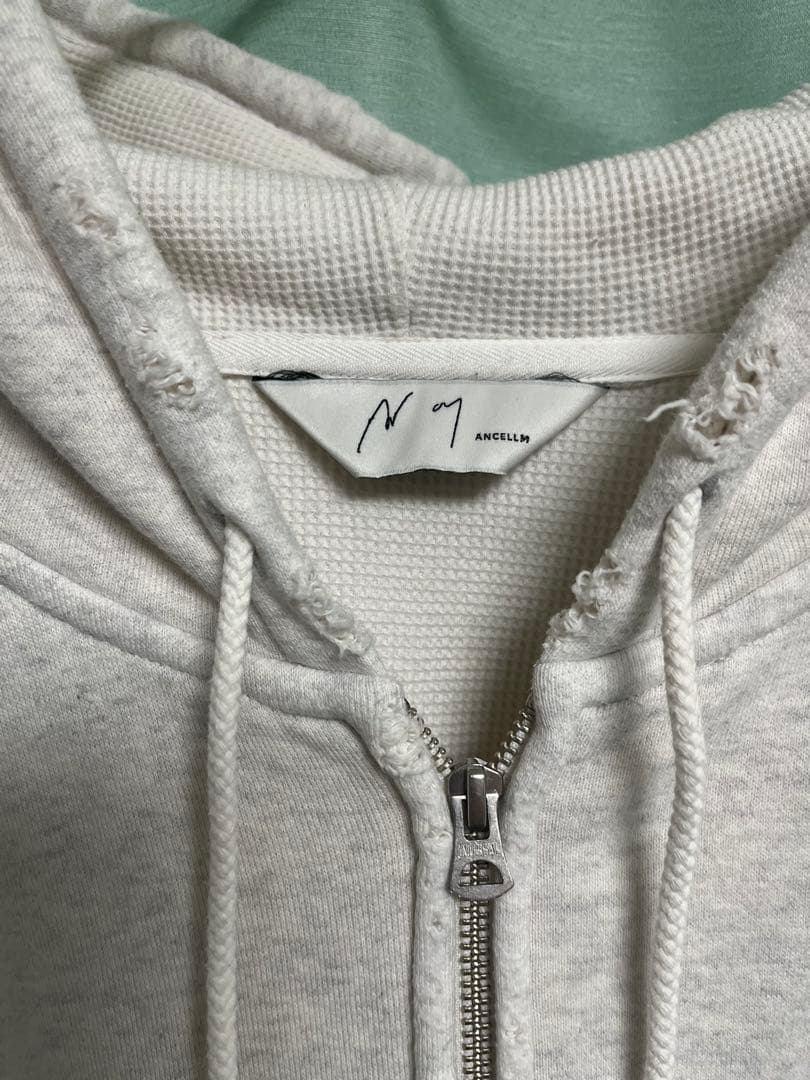 トップス ANCELLM layered zip up hoodie