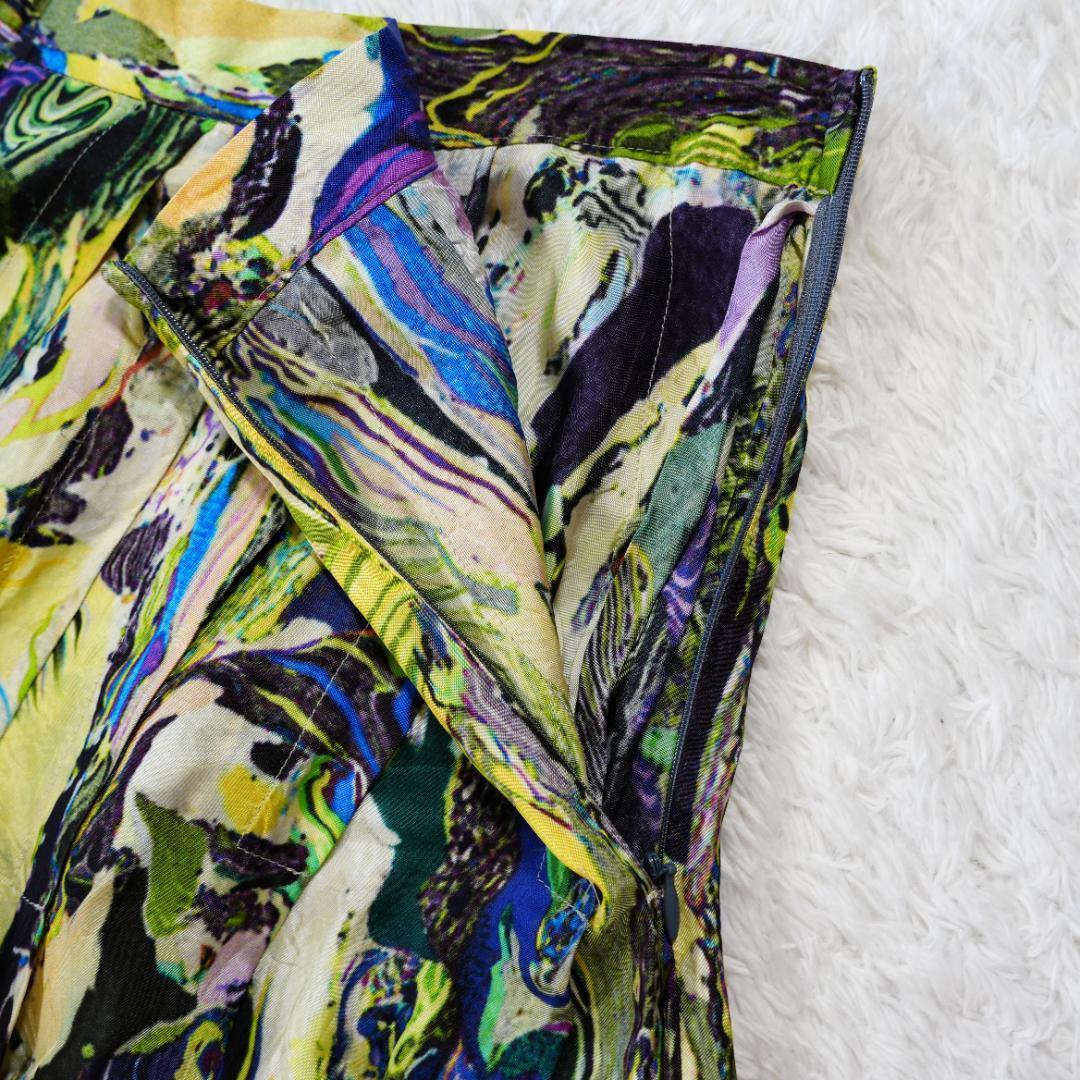 【美品】ドリスヴァンノッテン　マーブル柄スカート　マルチカラー